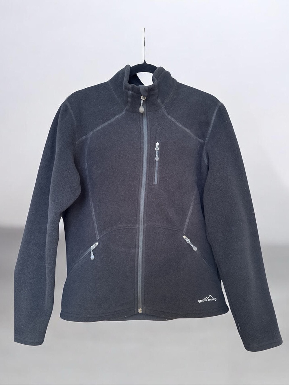 Eddie Bauer Black Full-Zip Utility Fleece Jacket